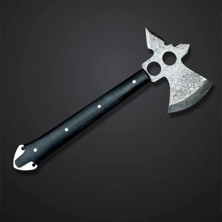 Artisan Handmade Carbon Steel Hunting Axe with Rosewood and Iron Handle"