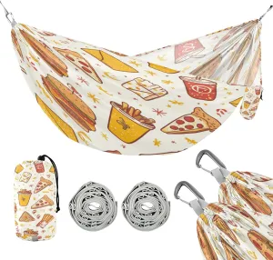 ATTX Cute Cartoon Fast Food Camping Hammock - Lightweight & Portable Hammocks, Heavy Duty 330lbs Capacity for Indoor, Hiking, Backpacking, Travel, Backyard, Beach#200