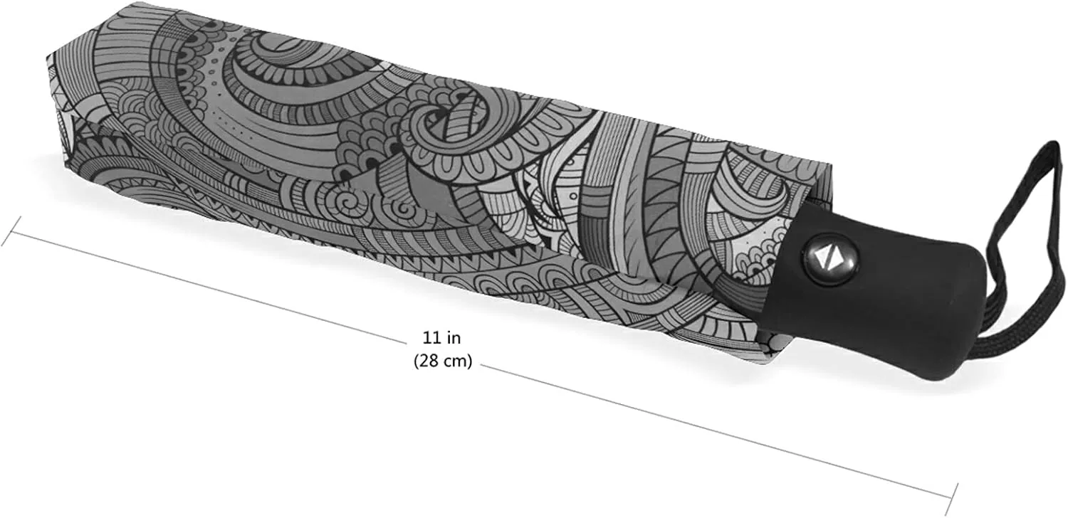 Automatic Folding Umbrella, Portable Strong Travel Rain Umbrella, Auto Open/Close Lightweight Compact Sun Anti-UV Parasol