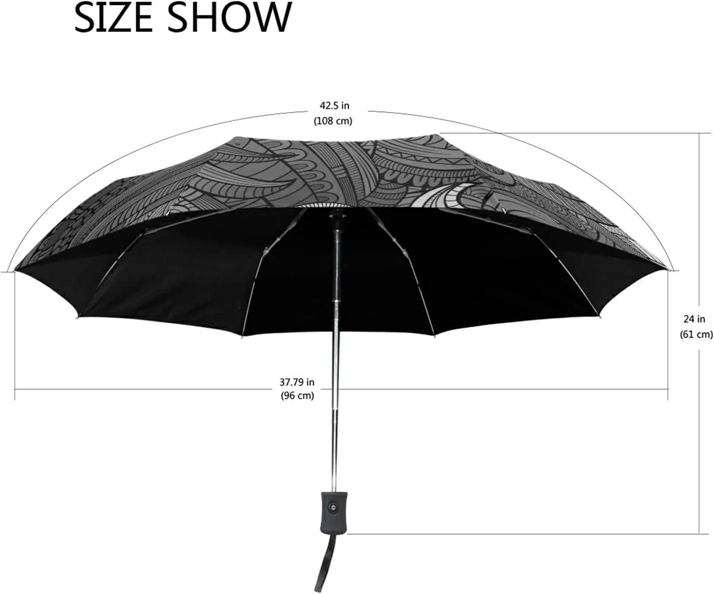 Automatic Folding Umbrella, Portable Strong Travel Rain Umbrella, Auto Open/Close Lightweight Compact Sun Anti-UV Parasol