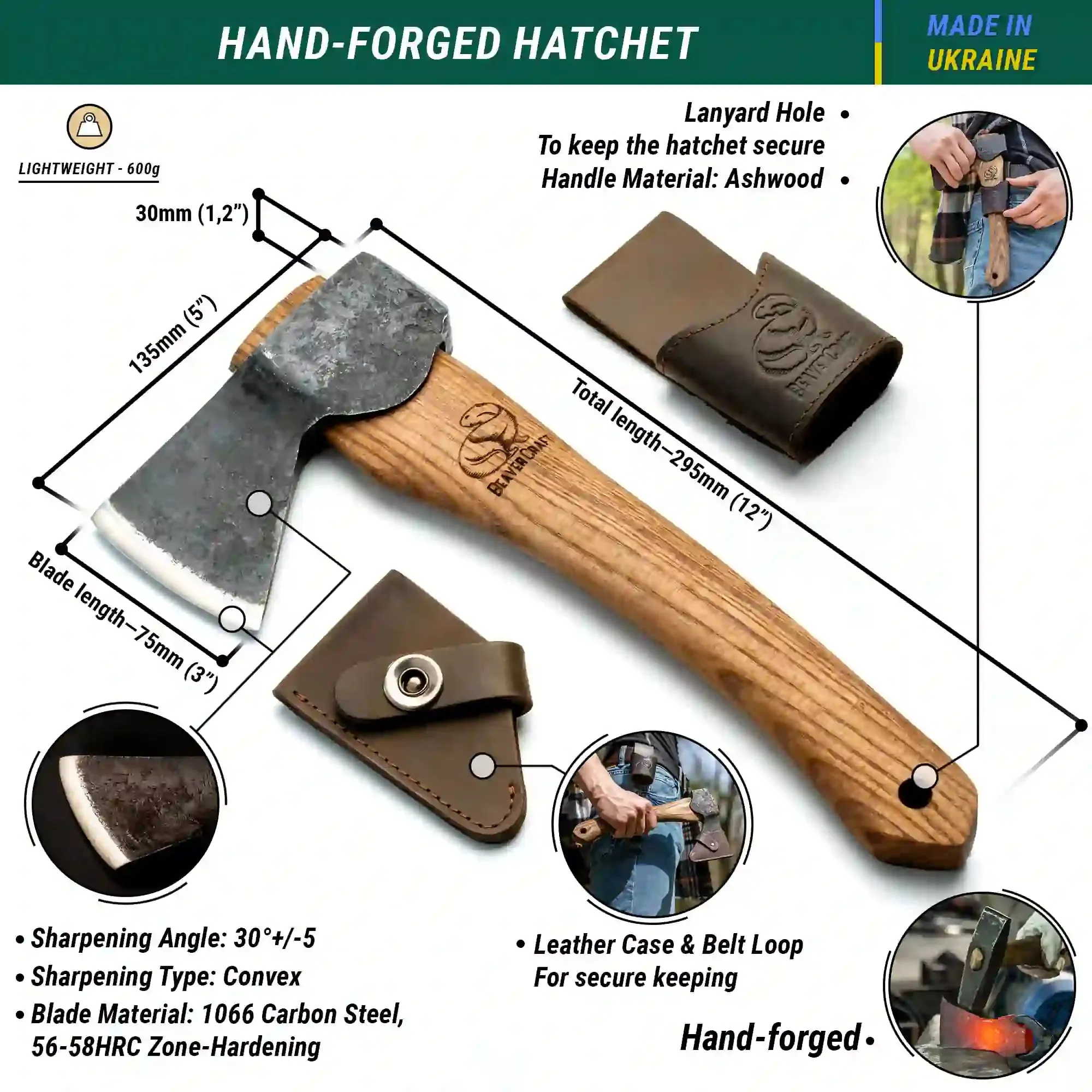 AX1 – Compact Bushcraft Carving Hatchet for Various Tasks and Purposes