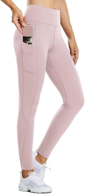 baleaf Thermal Leggings for Women Fleece Lined Waterproof Winter Hiking Pants Warm Tights Cold Weather Running Gear Light Purple 3XL