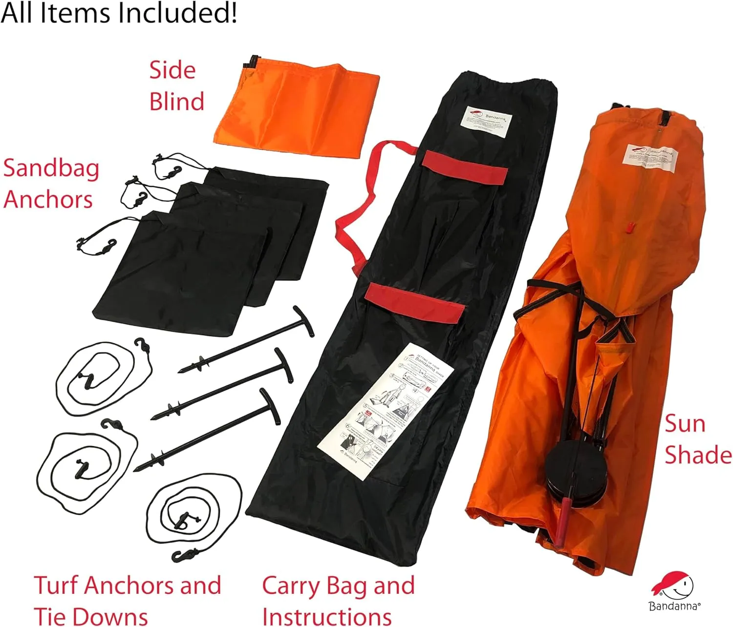 Bandanna Sun Shade (Orange)