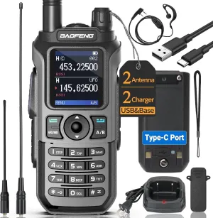 Baofeng Radio Ham Radio UV-21R Dual Band Ham Radio Handheld Long Range Two Way Radio for Adults 5RM Rechargeable Walkie Talkies K5Plus with NOAA Weather Receive VOX 999 Channels 771 High Gain Antenna