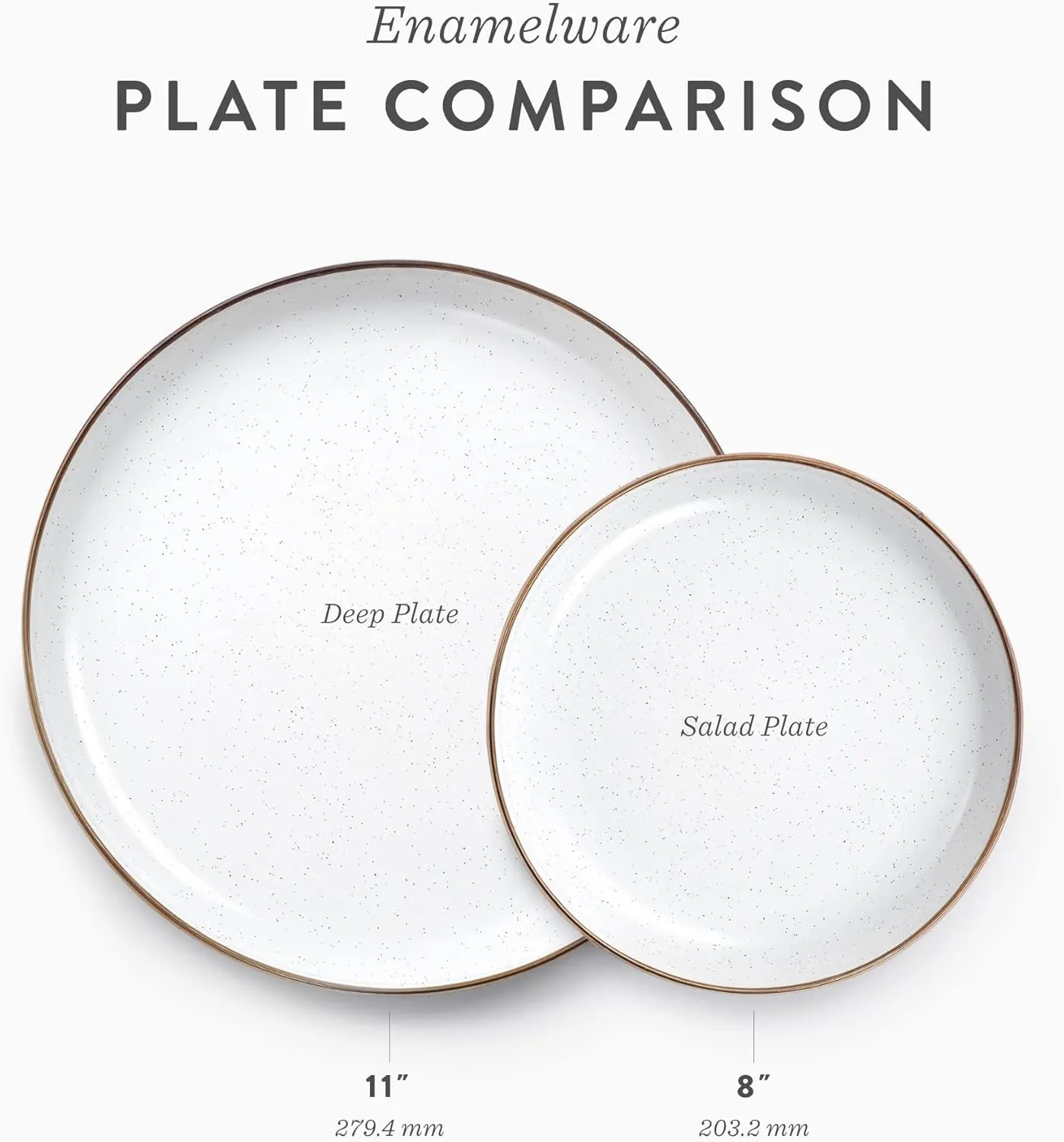 Barebones Enamel Deep Plate - Set of 2 Dinner Plates - Hand-Finished Baked Stainless Steel Trim Plate Set - Camping Kitchen and Dish Set (Mint)