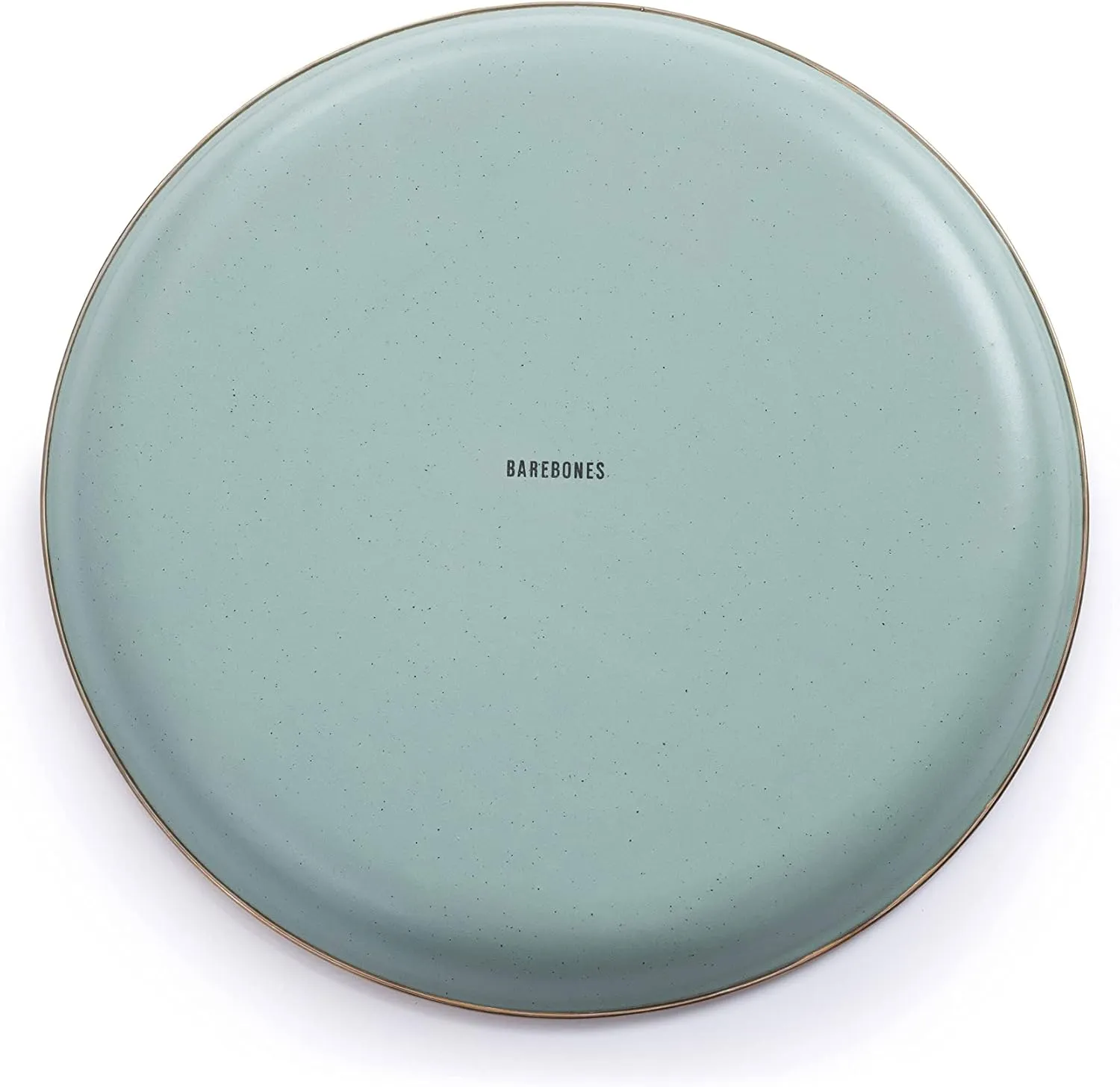 Barebones Enamel Deep Plate - Set of 2 Dinner Plates - Hand-Finished Baked Stainless Steel Trim Plate Set - Camping Kitchen and Dish Set (Mint)