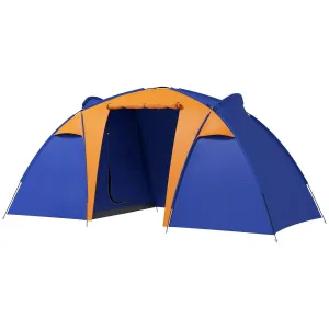 Bedroom, Waterproof, Innovative Area Camping Tunnel Portable Man Best-value Tent 2 Living Porch, 4-6 With Bag 2000mm And Outsunny Large