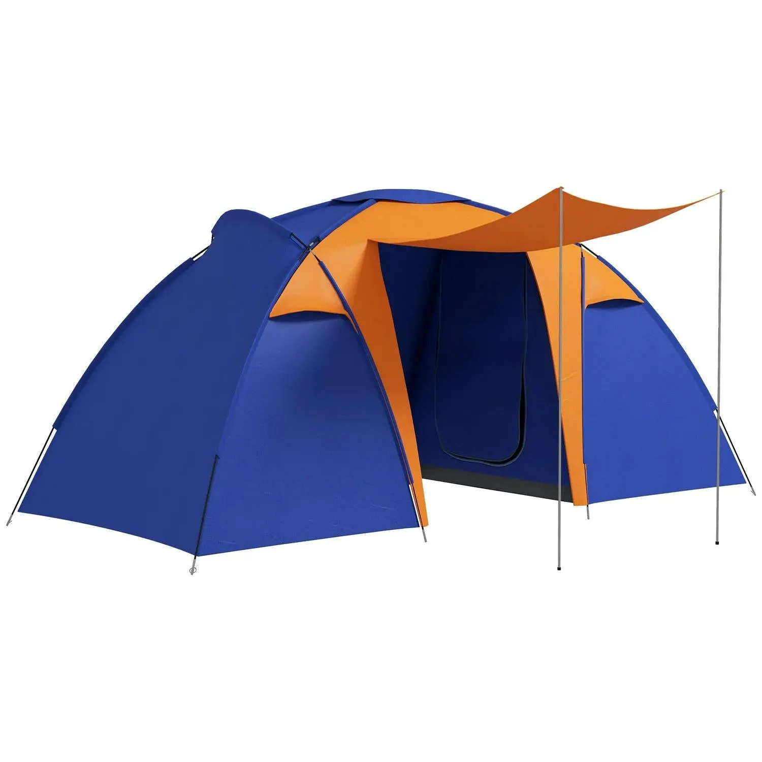 Bedroom, Waterproof, Innovative Area Camping Tunnel Portable Man Best-value Tent 2 Living Porch, 4-6 With Bag 2000mm And Outsunny Large