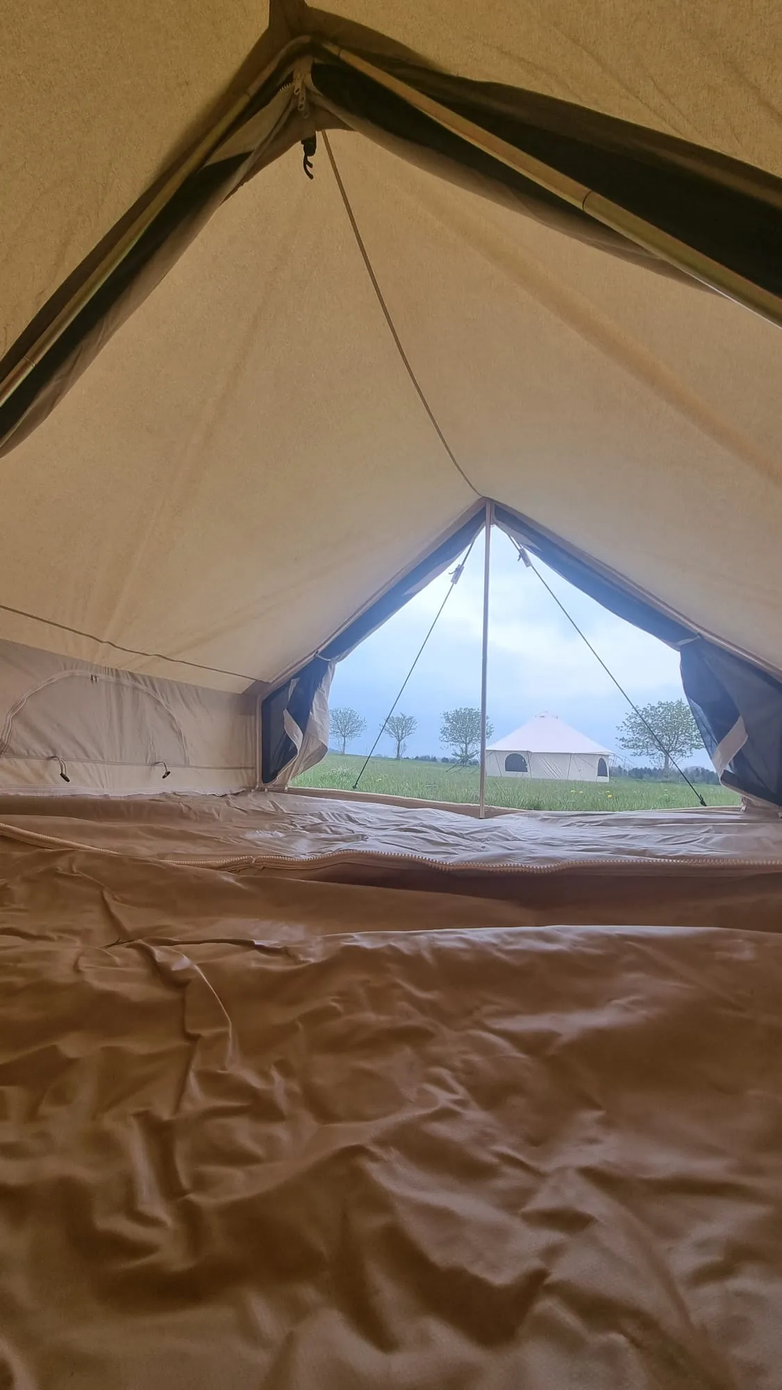 Bell Tent Canopy Awning and Porch Attachment With Sewn In Groundsheet's