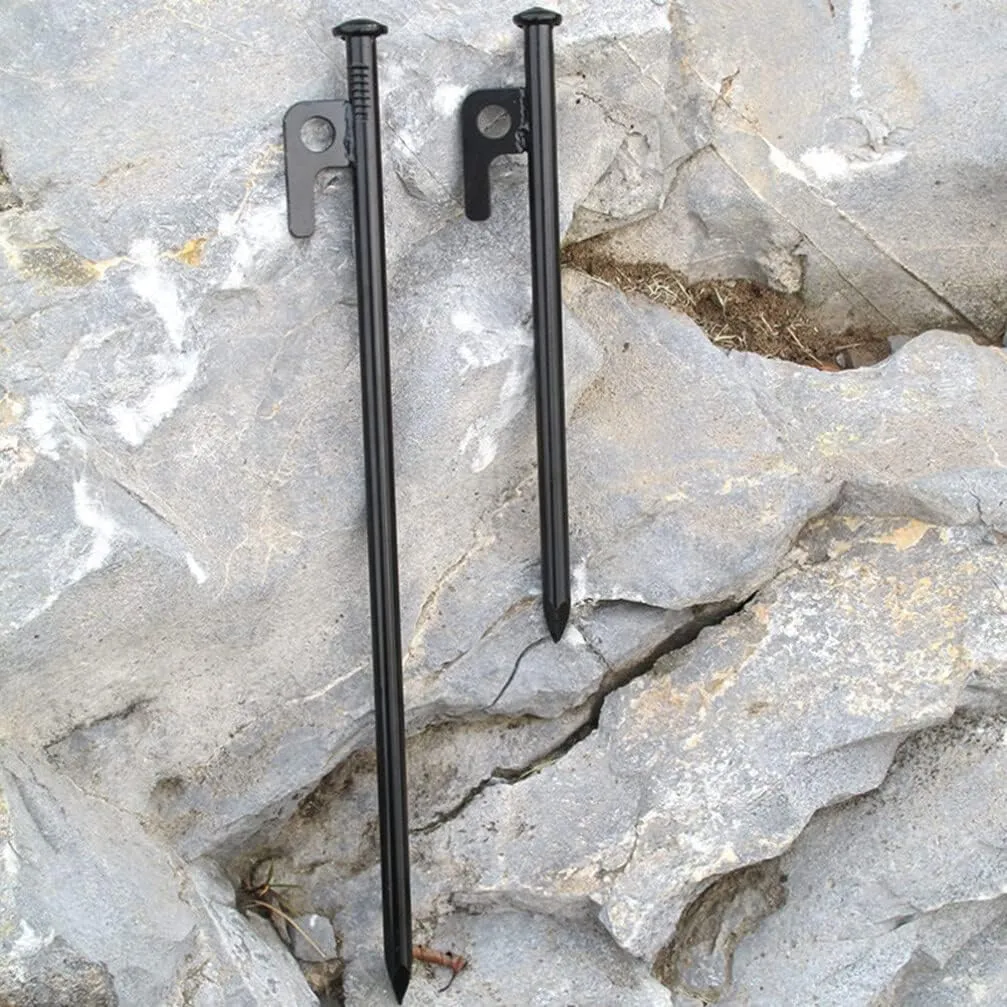 BESPORTBLE 3Pcs Tent Stakes, 8inch Heavy Duty Steel Tent Pegs for Camping, Hiking - Ground Stakes Ground Anchors Pegs