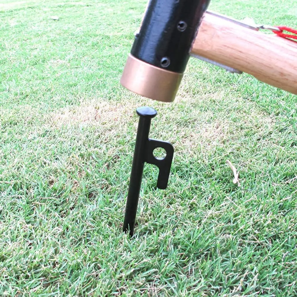 BESPORTBLE 3Pcs Tent Stakes, 8inch Heavy Duty Steel Tent Pegs for Camping, Hiking - Ground Stakes Ground Anchors Pegs