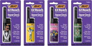 BIC EZ Reach Candle Lighter, The Ultimate Lighter with Wand for Candles, Assorted Snoop Dogg Designs, 4 Count Pack of Lighters