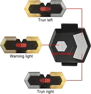 Bike Tail Light with Turn Signals, Bike Turn Signals Front and Back,Bright Bicycle LED Warning Rear Lights, Wireless Remote Control Waterproof Bike Tail Light for Road Bicycle, Electric Bike, Scooter