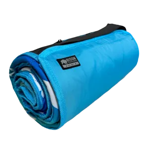 Bison Coolers Terra Large Compact Camping Blanket, Blue Chevron