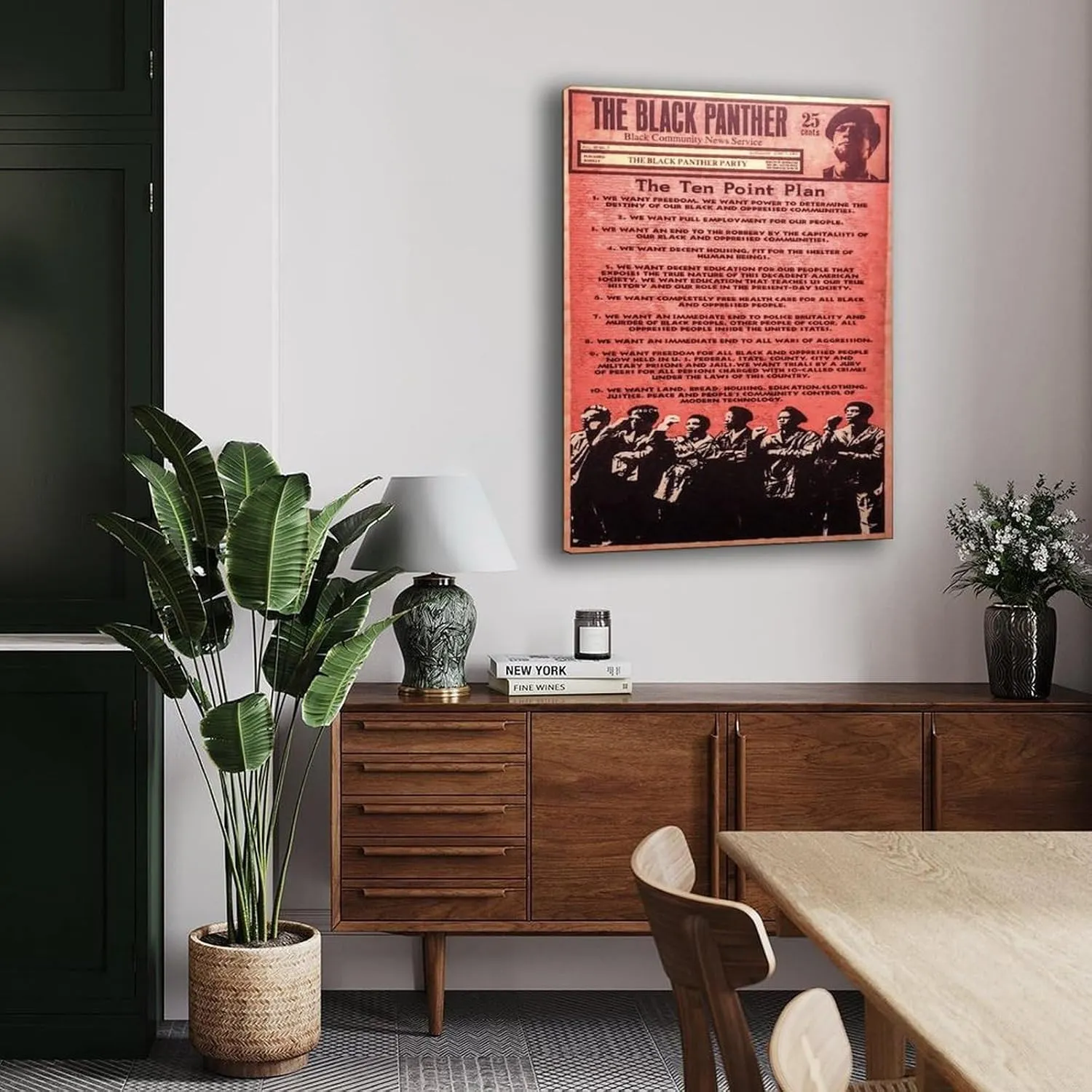 BlackPanther1 Party The Ten Point Plan Poster African American Historical Poster Canvas Painting Wall Art Poster for Bedroom Living Room Decor 24x36inch(60x90cm) Frame-style