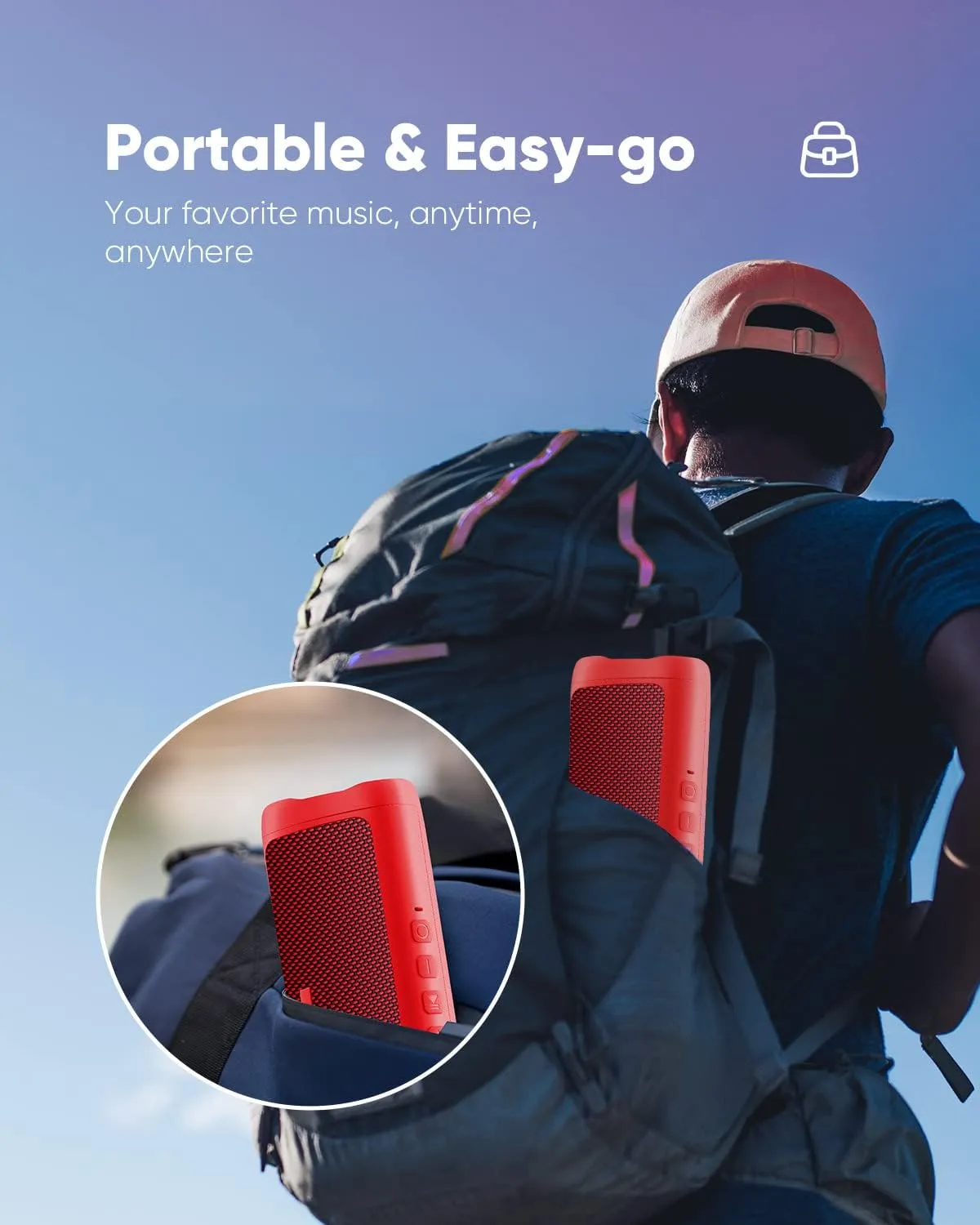 Bluetooth Speaker, IPX5 Waterproof Speaker with HD Sound, Up to 20H Playtime, TWS Pairing, BT5.3, Portable Wireless Speakers for Home/Party/Outdoor/Beach, Electronic Gadgets, Birthday Gift (Red)
