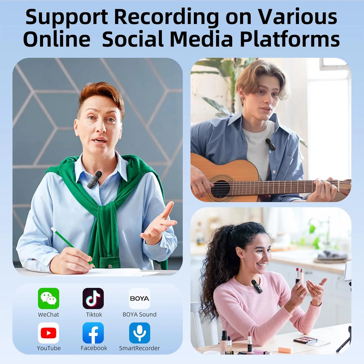 BOYA Wireless Lavalier Microphone for iPhone iPad Phone Omnidirectional External Mini Lapel Lightning Microphone for iPhone Clip-On Mic for Video Recording Podcast YouTube Live Streaming