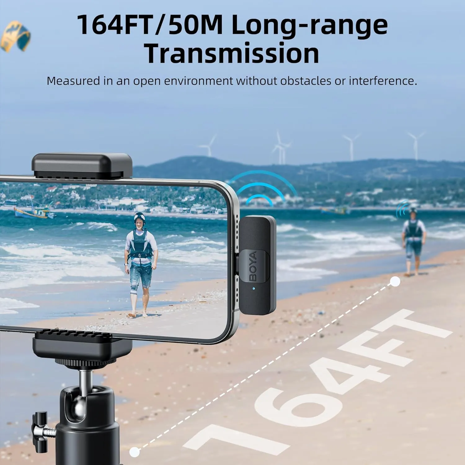 BOYA Wireless Lavalier Microphone for iPhone iPad Phone Omnidirectional External Mini Lapel Lightning Microphone for iPhone Clip-On Mic for Video Recording Podcast YouTube Live Streaming