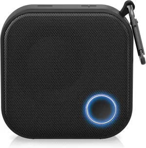 Brookstone Bluetooth Speakers, IPX7 Waterproof Indoor and Outdoor Speaker, Portable Speakers, Computer Speakers for Desktop Monitors, Tap to Link Multiple Speakers, Carabiner Clip Included