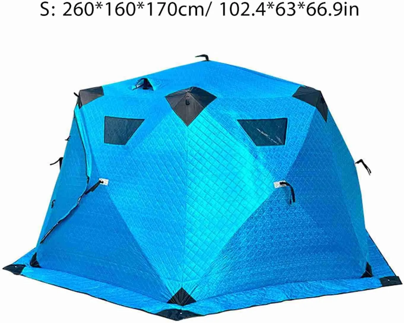 Brrnoo Winter Fishing Tent, Quick Set Up Outdoor Camping Ice Fishing Tent, Double Door Design Ice Fishing Shelter, Convenient Firewood Heater Port
