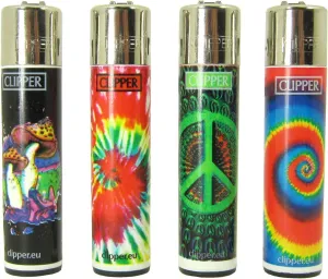 Bundle - 4 Items - Clipper Lighter Tie Dye"Trip" Collection