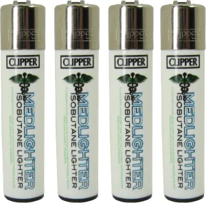 Bundle - 4 Items - Clipper "MedLighter" Refillable Butane Lighter 4 Pack
