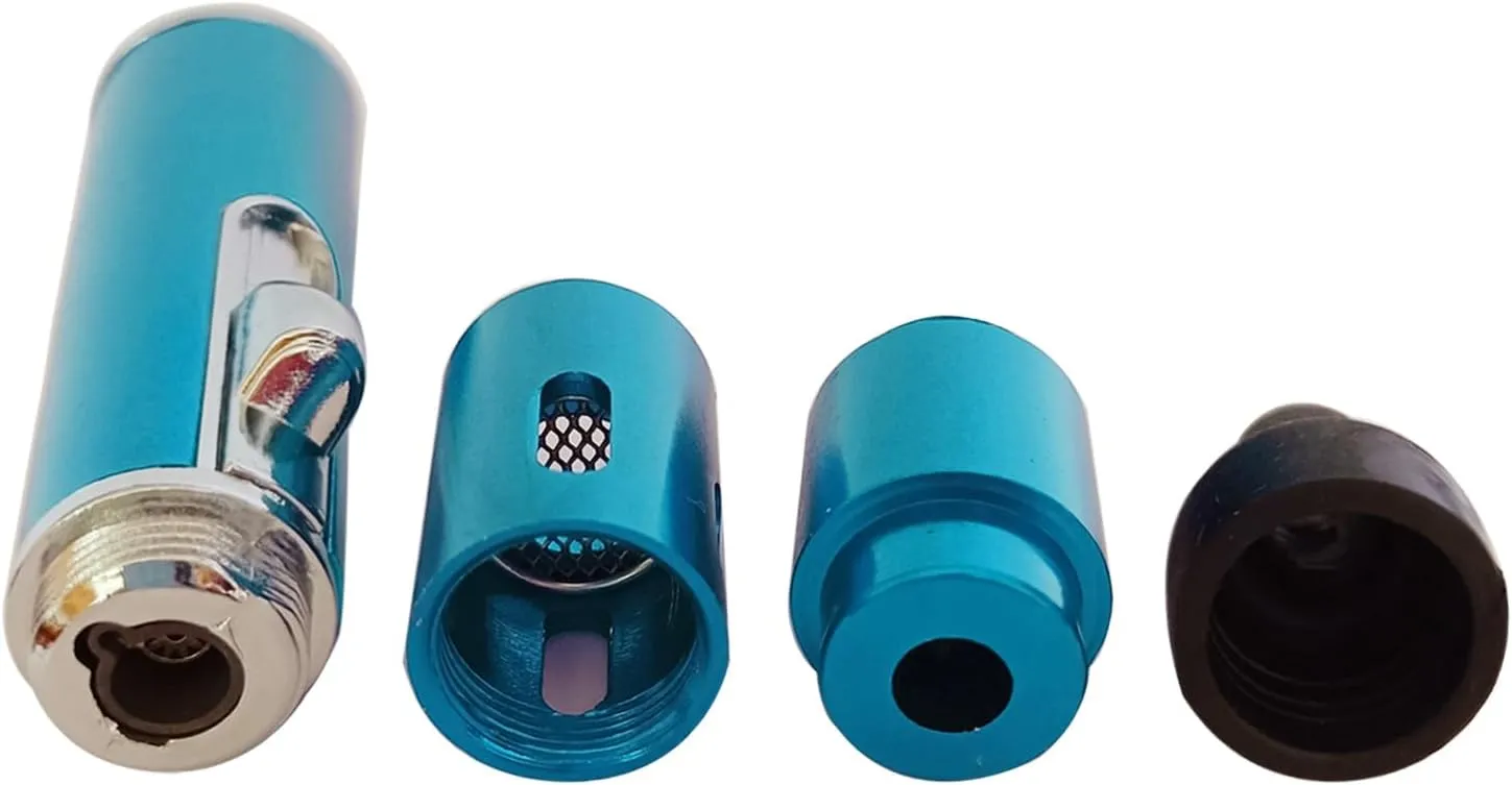 Butane Lighters,Torch Lighters Butane Fuel Refillable Single Flame Adjustable Pen Torch Lighter 2 Pack Aqua Blue(Gas not Included)