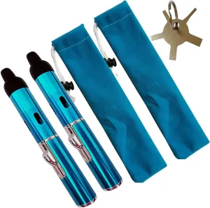 Butane Lighters,Torch Lighters Butane Fuel Refillable Single Flame Adjustable Pen Torch Lighter 2 Pack Aqua Blue(Gas not Included)