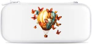Butterfly Hot Air Balloon Compatible with Switch Carrying Case Hard Travel Game Bag Pouch with 15 Games Accessories