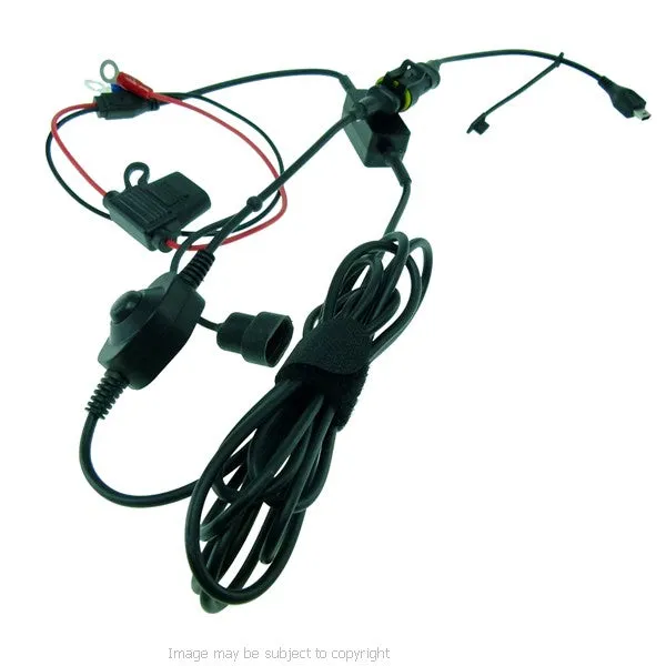BuyBits High Power Straight Mini USB Motorcycle Hard Wire Charger for TomTom GPS Satnav (sku 21553)