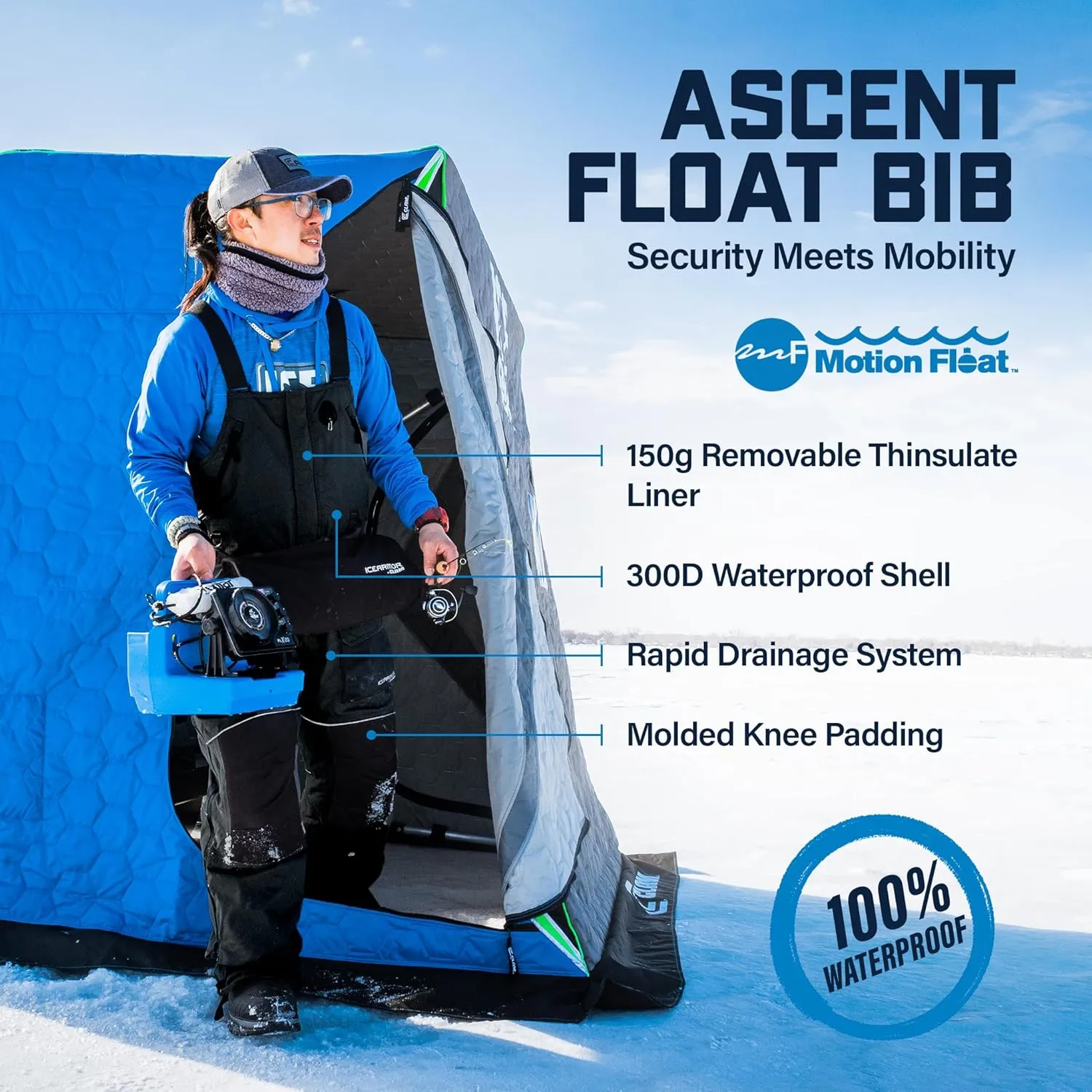 by Clam Ascent Float Bib (Black)