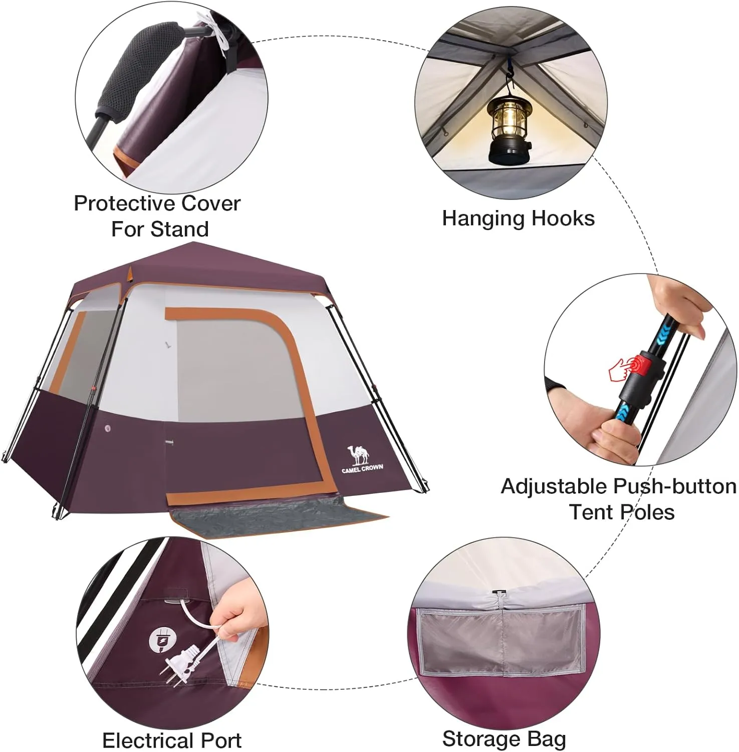 CAMEL CROWN 4/6 Person Tent Waterproof Lightweight Portable Backpacking Tent for Outdoor Camping Hiking