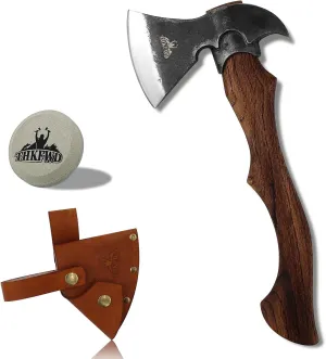 Camping Axe and Hatchet - 14.7" Chopping Axe with Sheath, Forged Carving Axe Survival Hatchet for Chopping Camping Survival