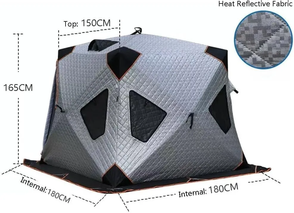 Camping Equipment Winter Fishing Tent Ice Fishing Shelter Heat Reflective Fabric Three-Layer Quilted Insulation Effect is Good (Blue A)
