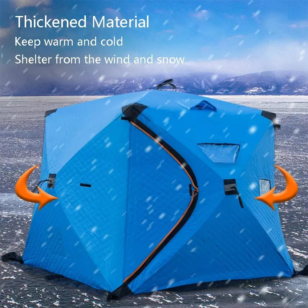 Camping Equipment Winter Fishing Tent Ice Fishing Shelter Heat Reflective Fabric Three-Layer Quilted Insulation Effect is Good (Silver A)