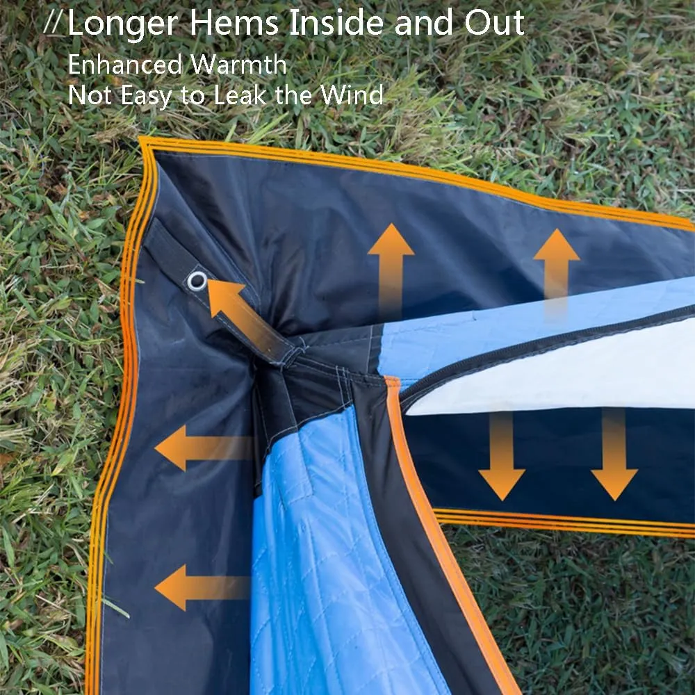 Camping Equipment Winter Fishing Tent Ice Fishing Shelter Heat Reflective Fabric Three-Layer Quilted Insulation Effect is Good (Silver A)