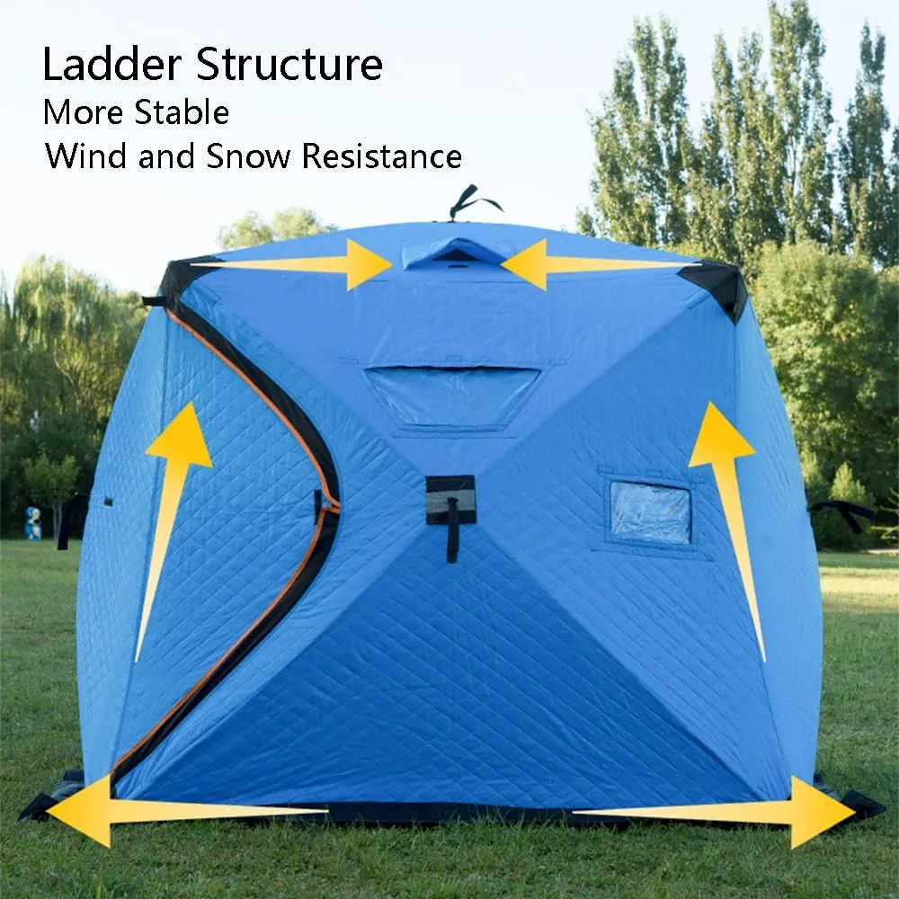Camping Equipment Winter Fishing Tent Ice Fishing Shelter Heat Reflective Fabric Three-Layer Quilted Insulation Effect is Good (Silver A)