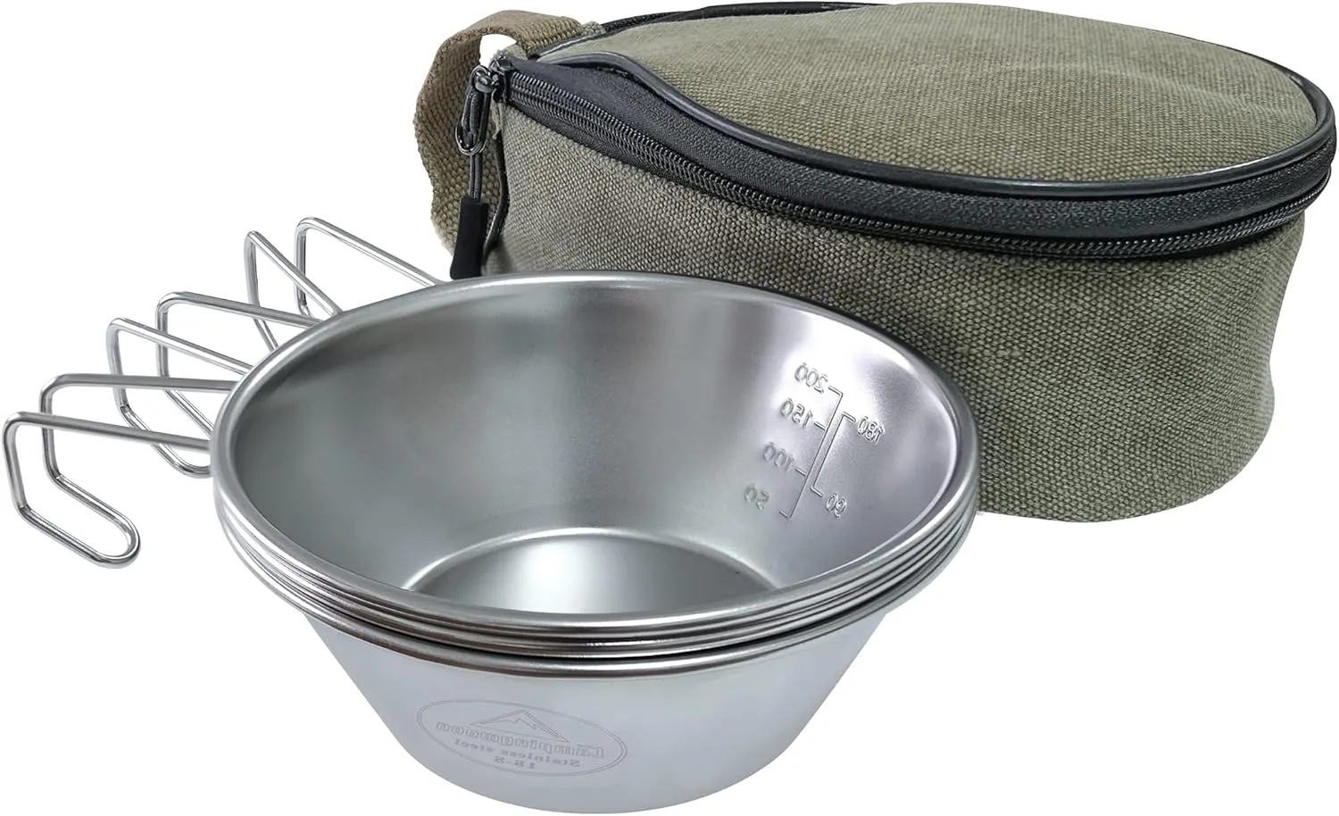 Camping Moon S220-3P B Camping Cup, Stainless Steel, Sierra Cup, 10.1 fl oz (310 ml), Set of 3, Storage Case Included