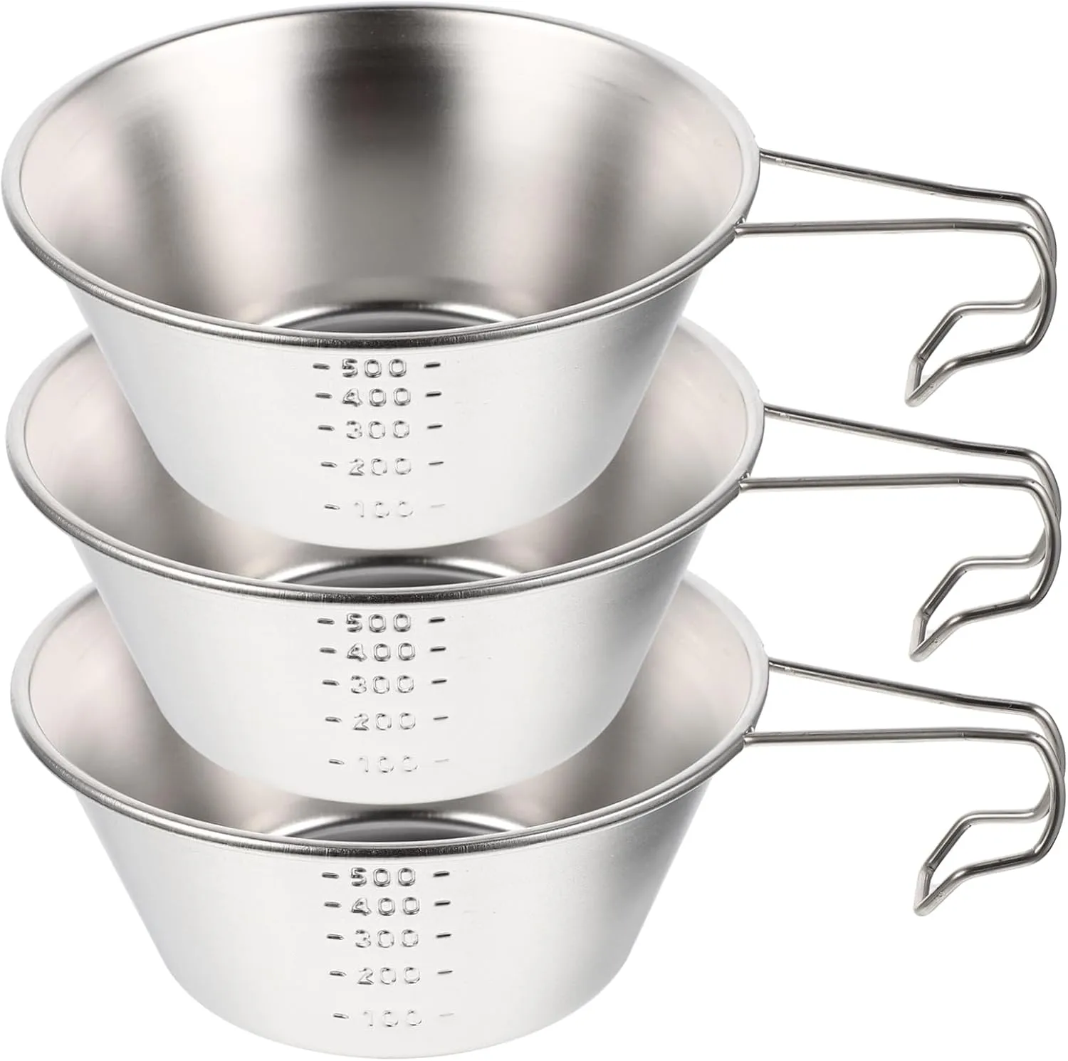 Camping Plates and Bowls Set Snap-fold Stainless Steel Bowls Lid for Outdoor Adventures