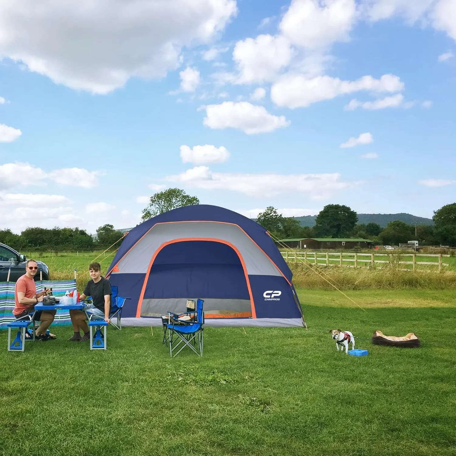 CAMPROS CP Tents for Camping 4/6 Person Tent Waterproof Windproof Double Layer Family Camping Tent, Easy Setup Dome Tent with Large Mesh Windows & Wider Door for Outdoor Camping & Hiking