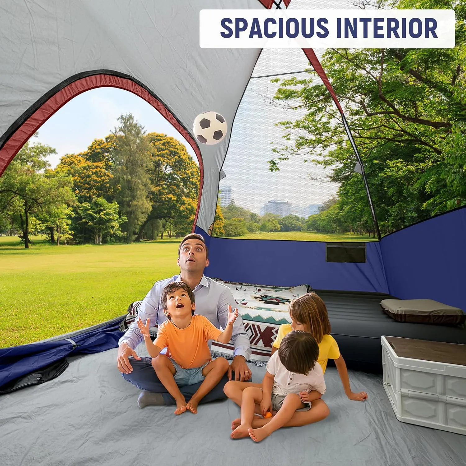 CAMPROS CP Tents for Camping 4/6 Person Tent Waterproof Windproof Double Layer Family Camping Tent, Easy Setup Dome Tent with Large Mesh Windows & Wider Door for Outdoor Camping & Hiking