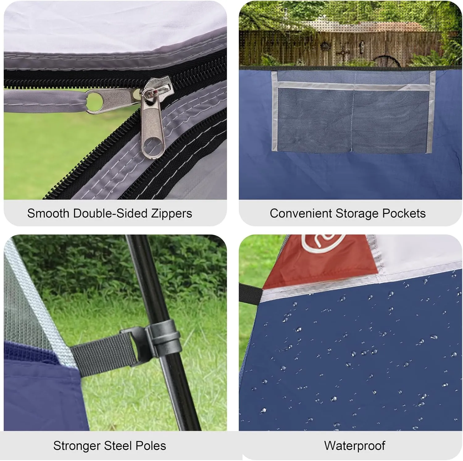 CAMPROS CP Tents for Camping 4/6 Person Tent Waterproof Windproof Double Layer Family Camping Tent, Easy Setup Dome Tent with Large Mesh Windows & Wider Door for Outdoor Camping & Hiking
