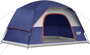 CAMPROS CP Tents for Camping 4/6 Person Tent Waterproof Windproof Double Layer Family Camping Tent, Easy Setup Dome Tent with Large Mesh Windows & Wider Door for Outdoor Camping & Hiking