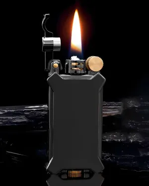 Candle Vintage Lighter Soft Flame Classic Antique Grinding Wheel Mini Lighters for Collection-Decorative-Gift-Present (Black)