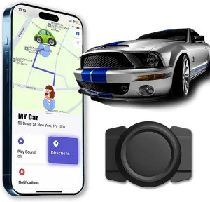 Car GPS Tracking Device for Vehicles Real Time GPS Tracker for Vehicles Mini Hidden Car Tracker with Magnetic Waterproof Case No Monthly Fee iOS Compatible Black