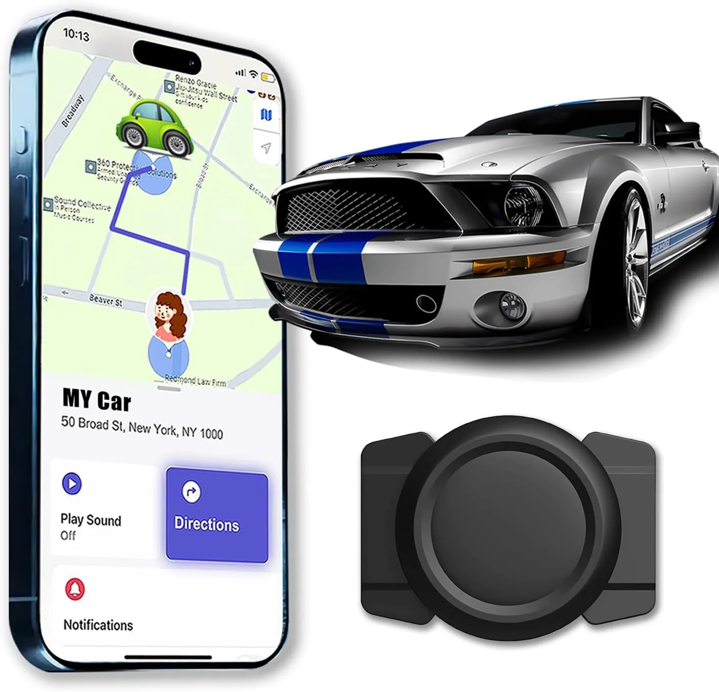 Car GPS Tracking Device for Vehicles Real Time GPS Tracker for Vehicles Mini Hidden Car Tracker with Magnetic Waterproof Case No Monthly Fee iOS Compatible Black