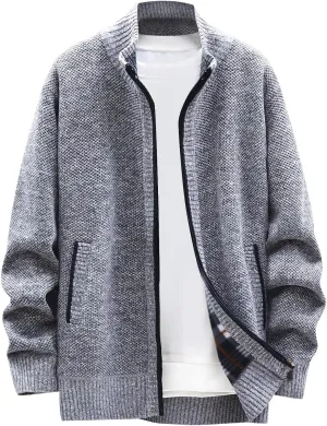 Casual Sweaters Cardigan Knitted Long Sleeve Jacket Full Zip Fleece Winter Warm Coat Outdoor Work Dress, XL-4XL
