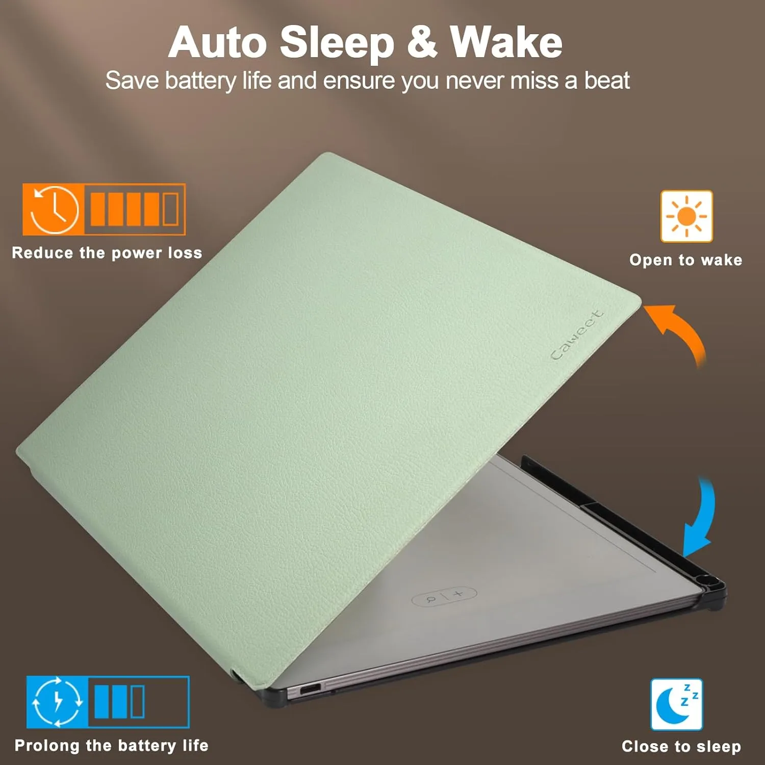 Caweet Case for Remarkable Paper Pro 11.8" 2024, Slim Hard Back Shell Protective Book Folio Cover with Built-in Pen Holder and Auto Wake/Sleep, Green