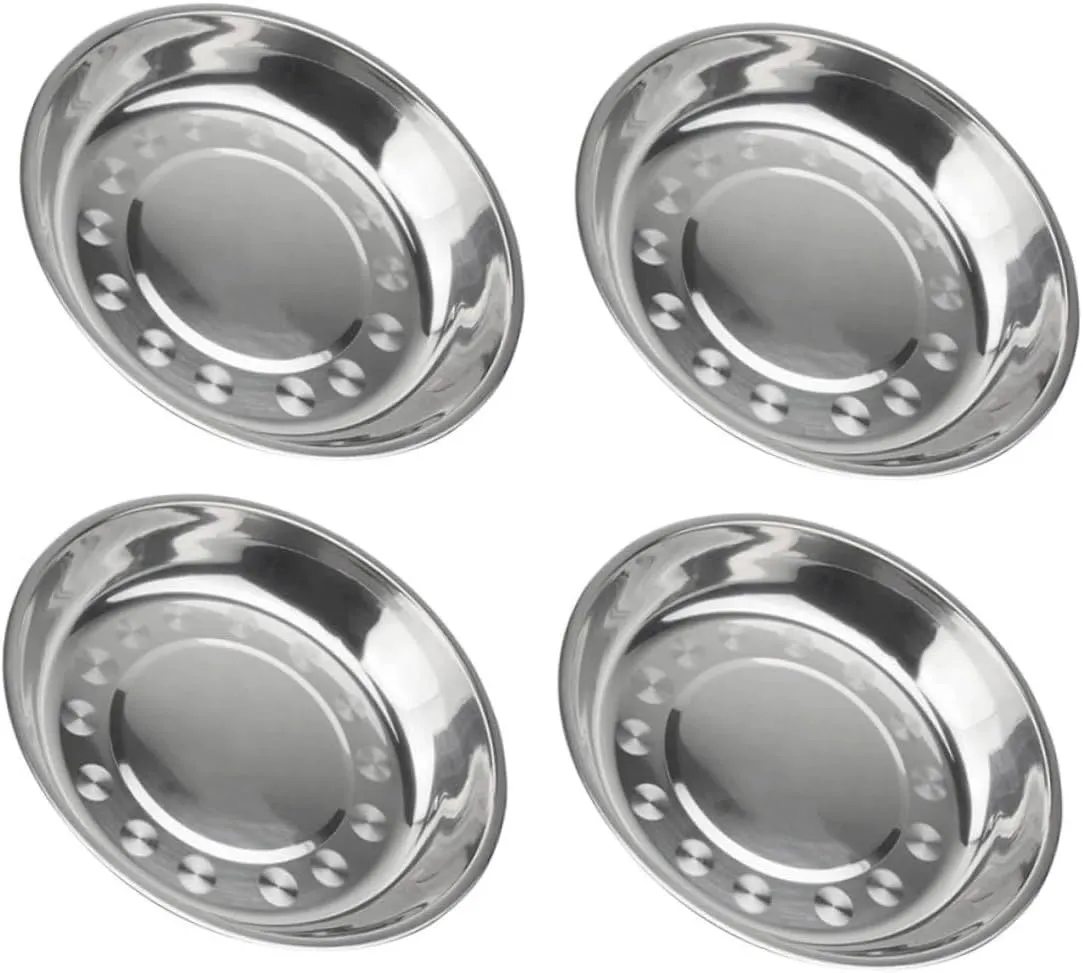 Ciieeo 7pcs Stainless Steel Dinner Plate Lightweight Snack Dish for Parties Camping and Home Use Practical BBQ and Dessert Plates Easy to Clean and Store