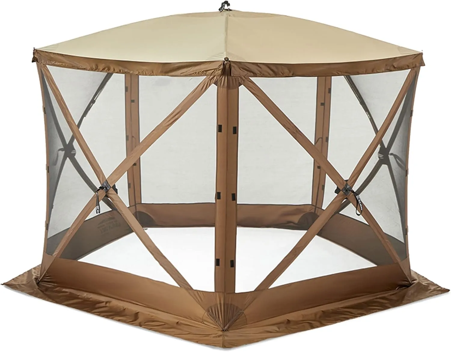 CLAM Quick Set Venture 9 x 9 Foot Portable Outdoor Camping Canopy Shelter, Brown Quick Set Screen Hub Tent Wind & Sun Panels, Brown (2 Pack)